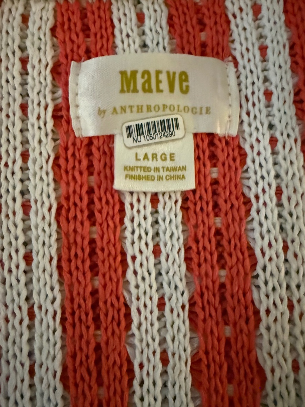 Maeve Anthropologie Orange Cream Open Knit Cardigan L - Picture 3 of 3
